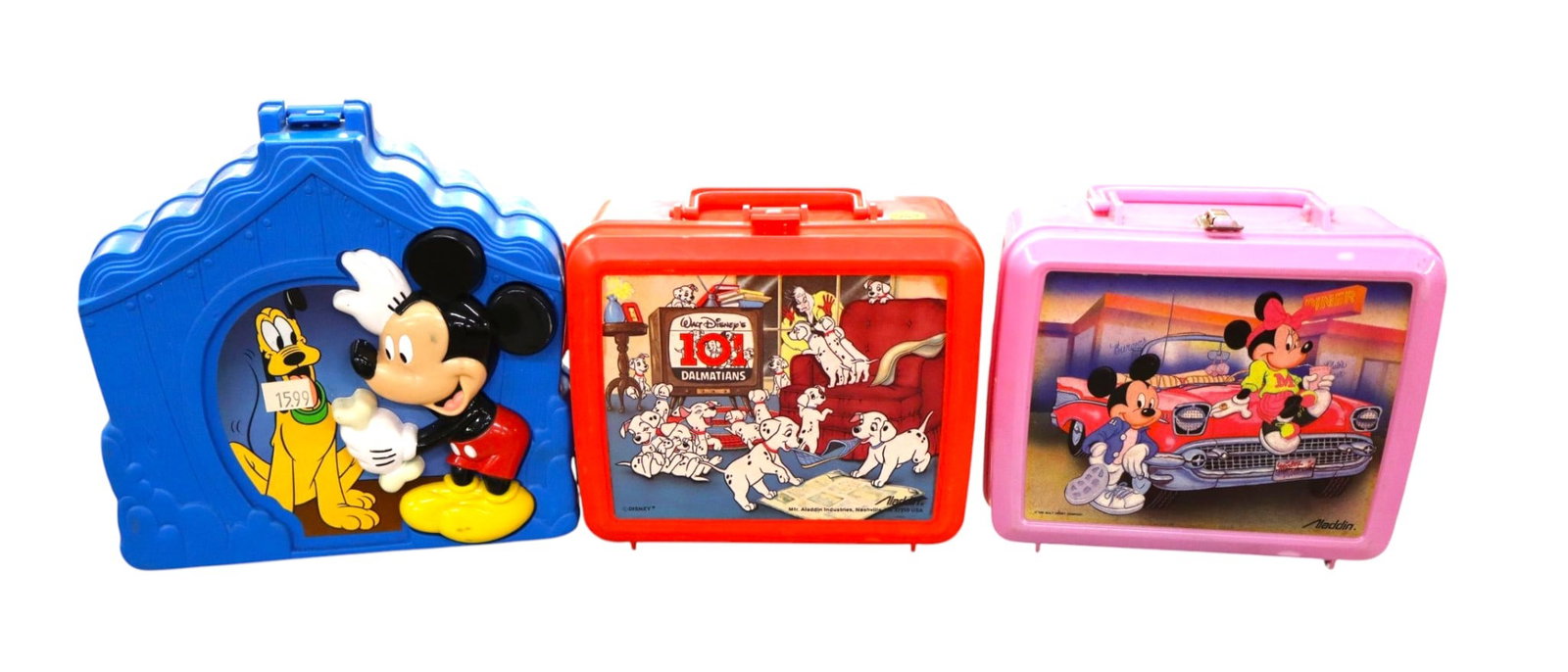 3 Vintage Mickey Mouse lunch boxes 2 with thermos. (1 of 2)