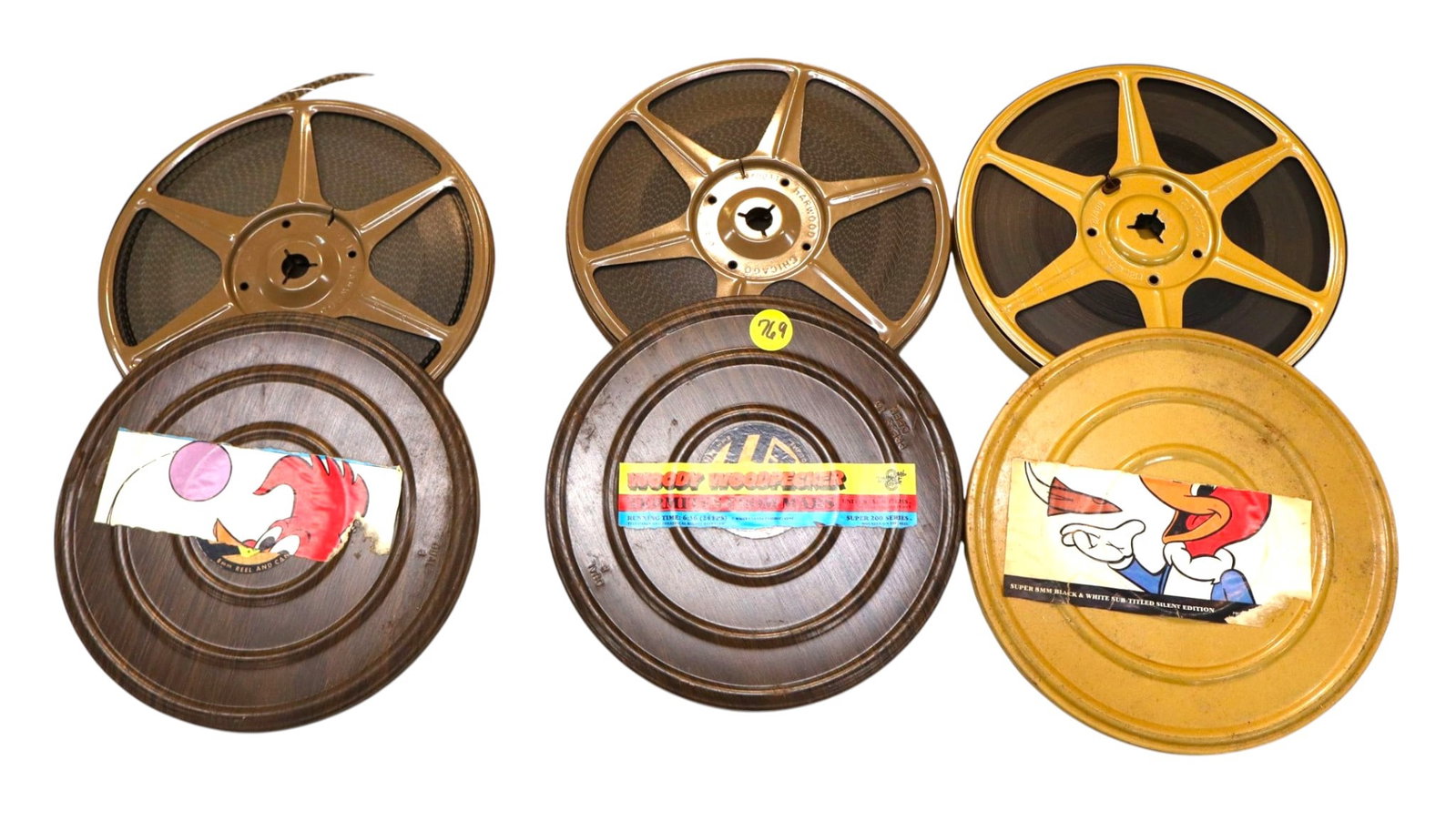 3 VTG 8mm movie reels Walt Disney Woody Woodpecker: 3 Vintage 8 millimeter movie reels Walt Disney Woody Woodpeckers