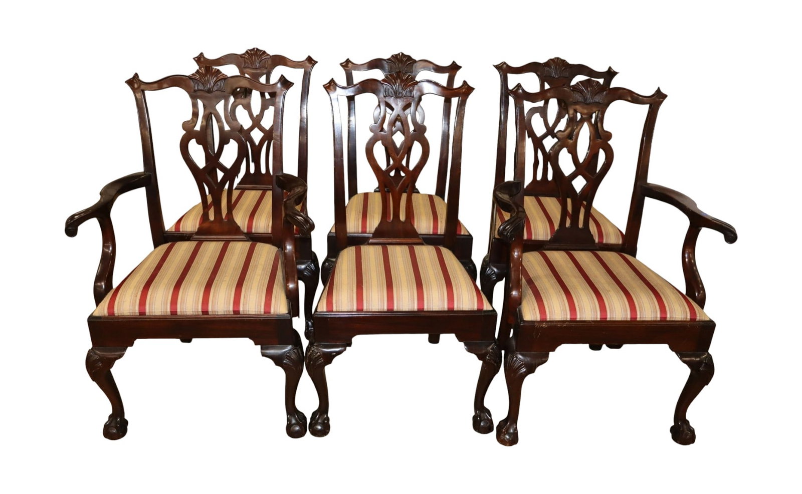 Stickley set of 6 solid mahogany ball and claw Chippendale style chairs original finish, 091420A (1 of 12)
