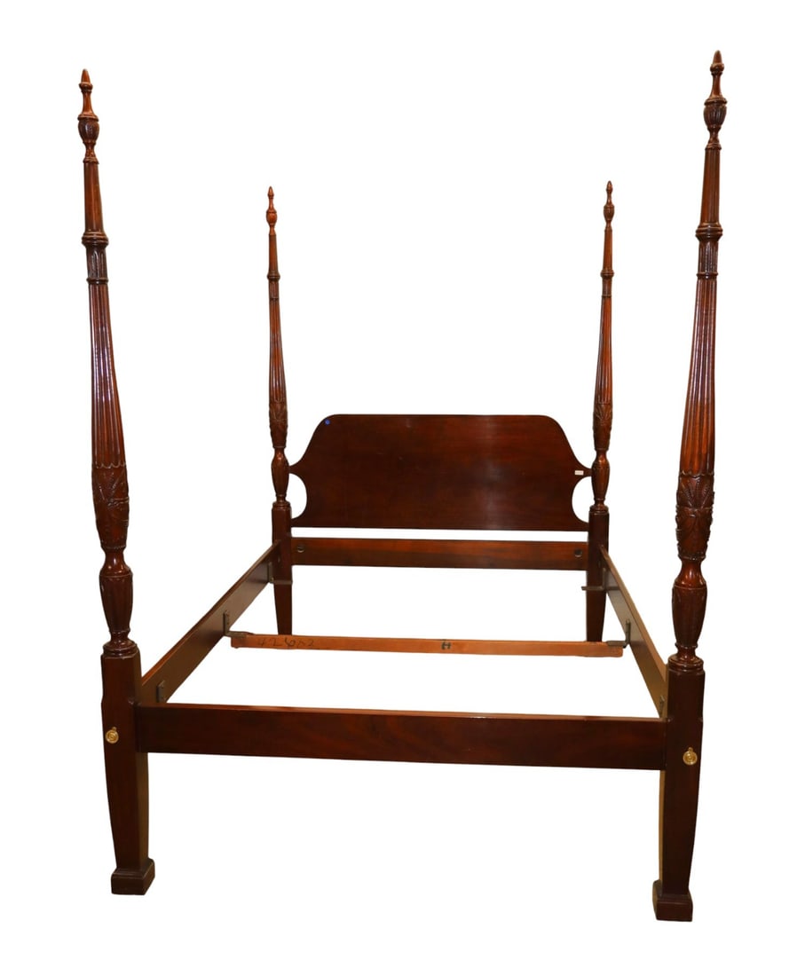 Beautiful Councill Furniture solid mahogany carved 4 poster queen size bed, complete (1 of 7)