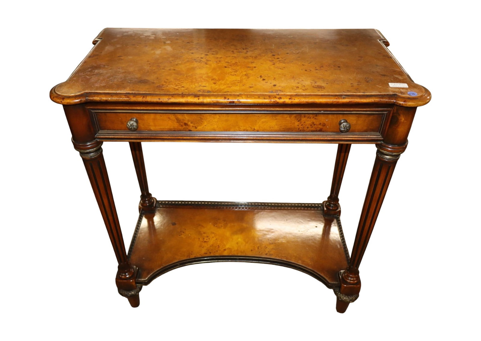 Theo Alexander Burl Walnut 2-Tier Console Table (1 of 9)