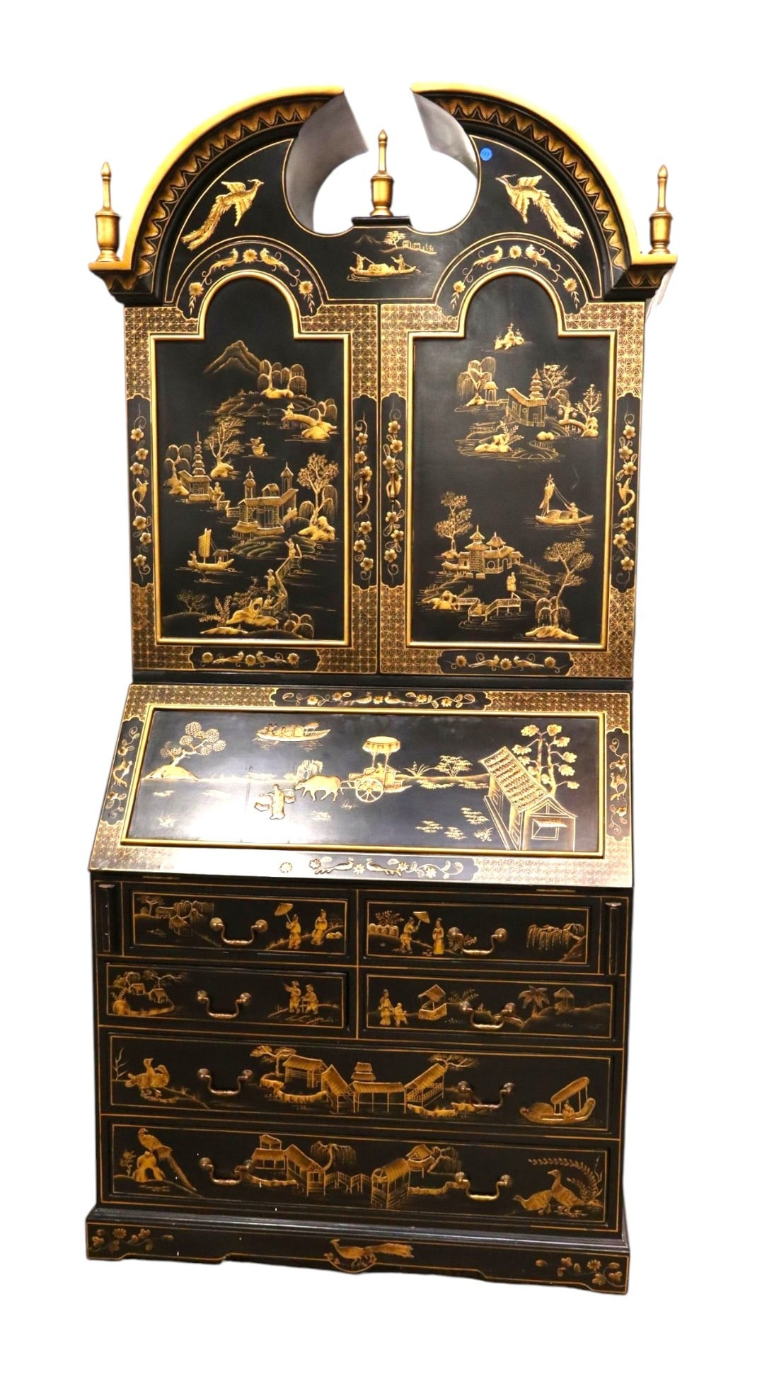 Maitland-Smith Style Chinoiserie 2pc Secretary (1 of 18)