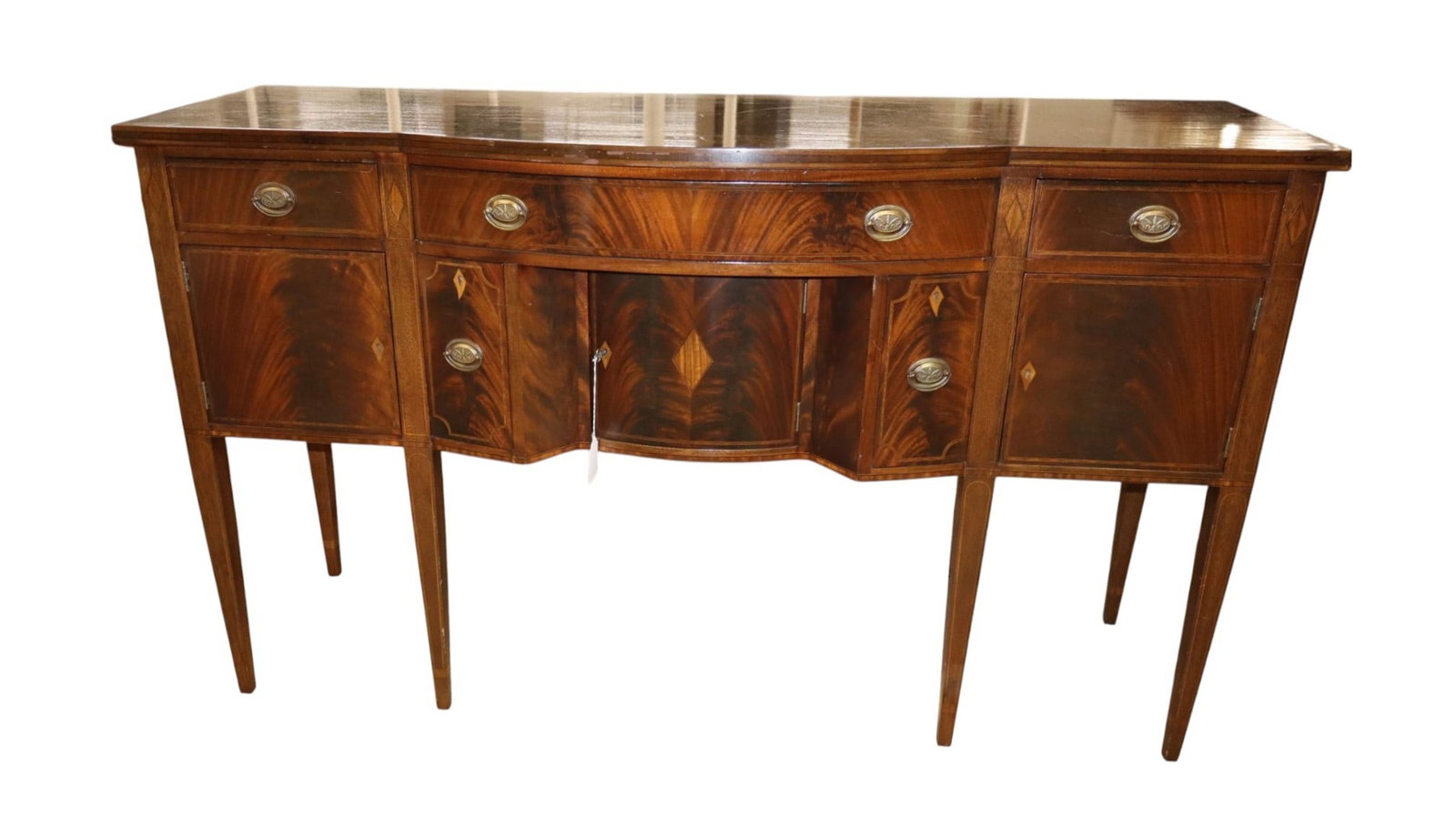 Antq Williams & Kimp Burl Mahog 5-Drw Sideboard (1 of 11)