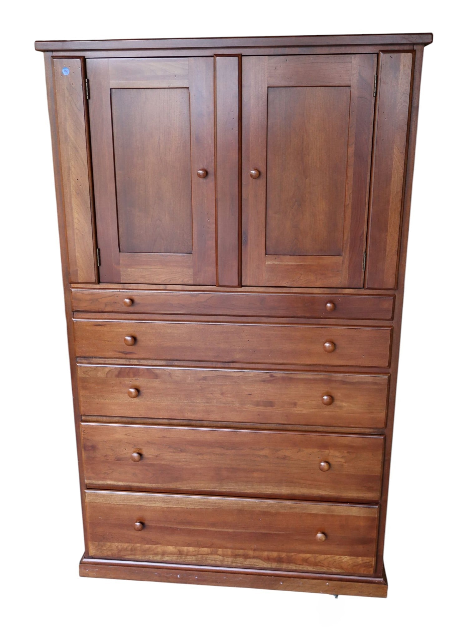VTG Lane Cherry Gentlemans Chest 2-Dr 5-Dr: Vintage Lane Furniture 2 door 5 drawer gentleman's chest in the cherry, original finish, structurally sound and in good condition. 66"h x 40"w x 19"d