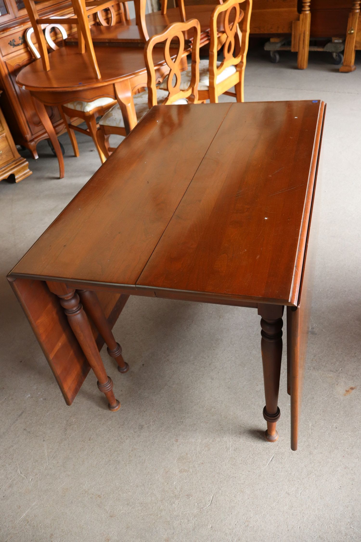 VTG Solid Cherry Drop Leaf Breakfast Table Orig Fin - 2
