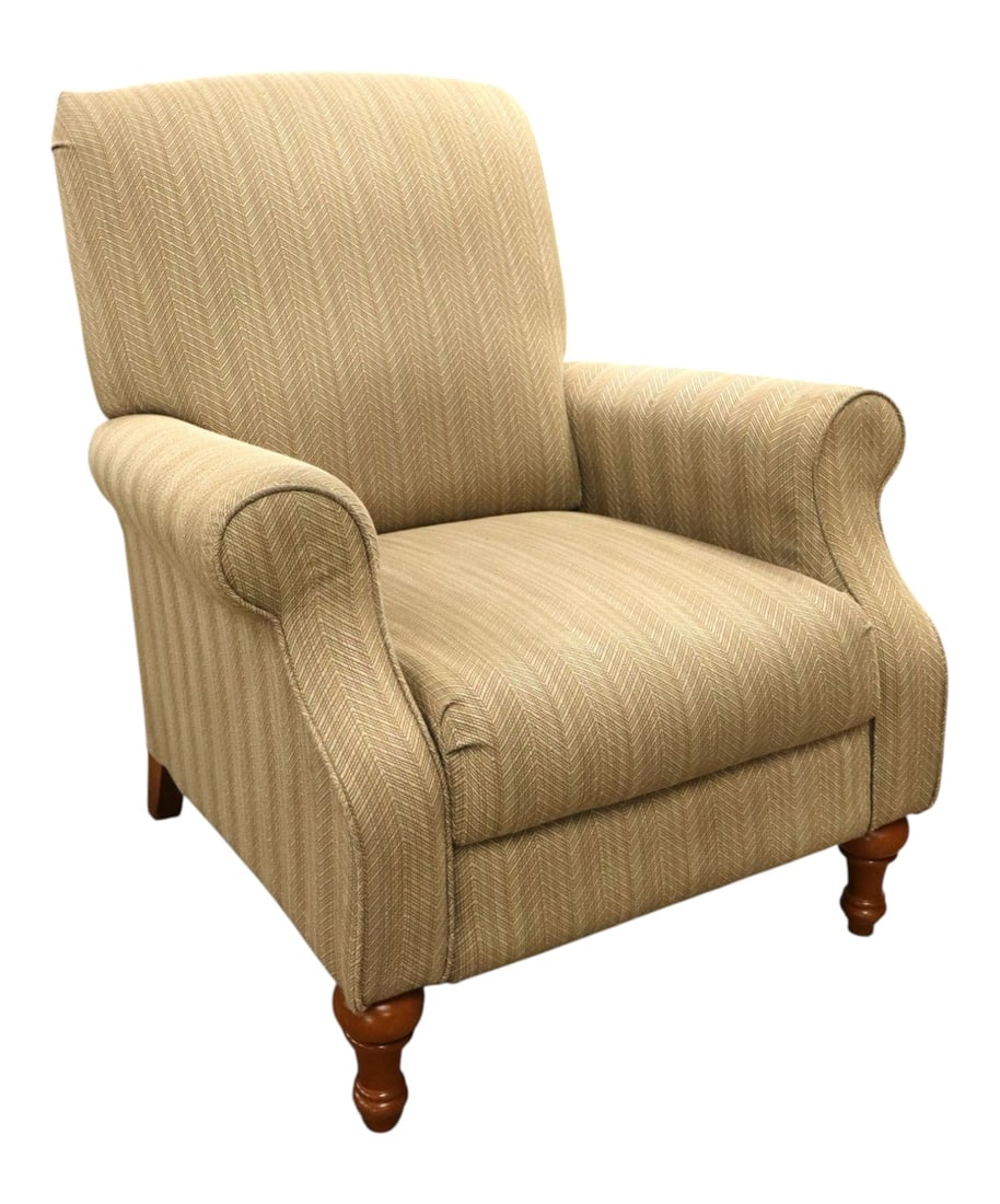 La-Z-Boy Sage Green Upholstered Recliner Chair: La-Z-Boy upholstered recliner in a sage green upholstery does need cleaned, no rips or tears, structurally sound. 38"h x 33.5"w x 30"d seat height 18"
