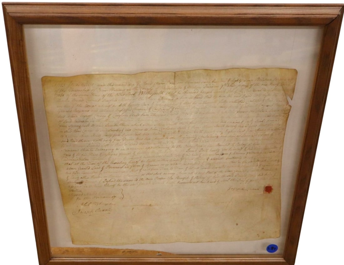 1787 NJ Vellum Land Deed Burlington Joseph Biddle (1 of 3)
