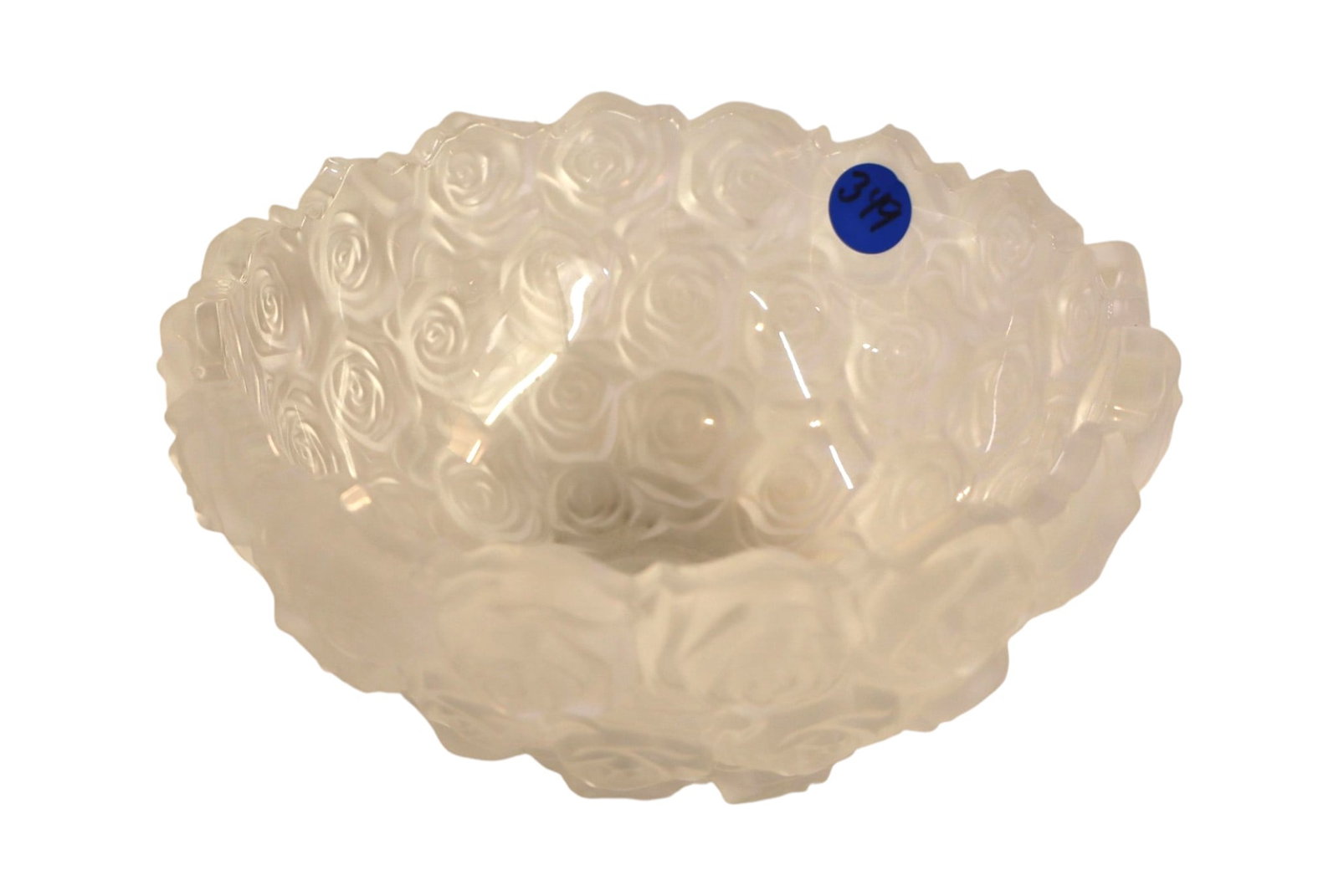Waterford lead crystal bowl in a satin finish: Waterford lead crystal bowl in a satin finish no noticeable issues. 3"h x 7"diameter