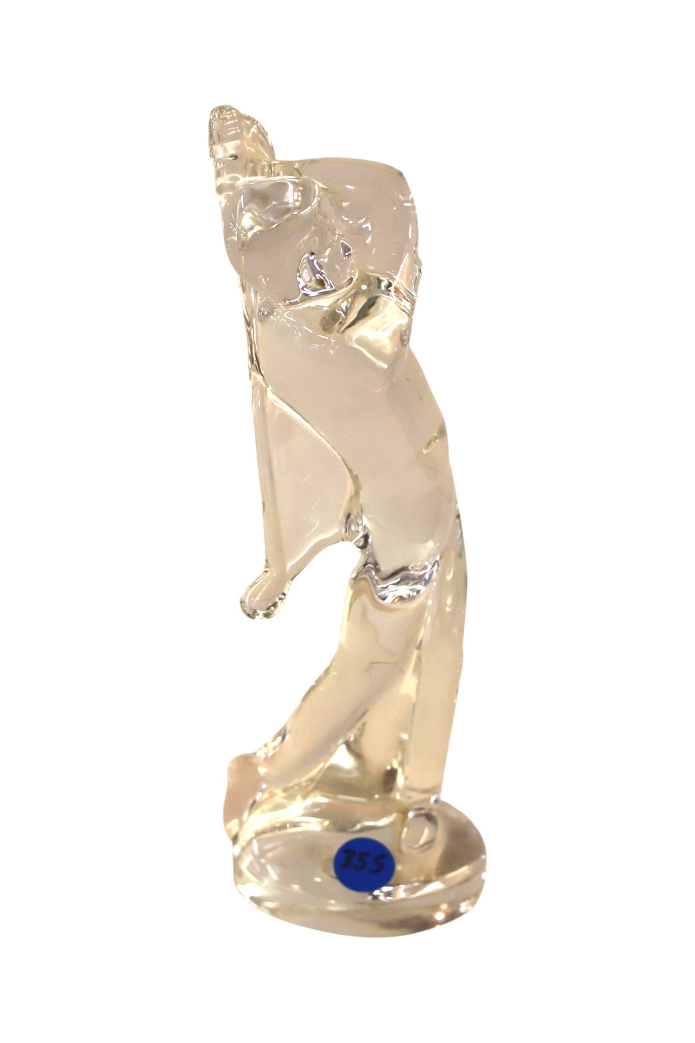 Baccarat lead crystal glass golfer. 9"h: Baccarat lead crystal glass golfer. 9"h x 2.75 diameter