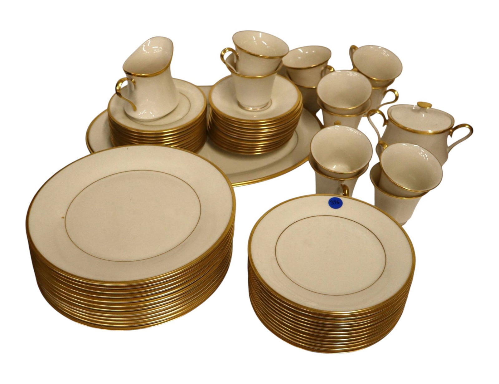 Lenox Eternal 63 Pc China Service for 12: 63-Pc Lenox Eternal china, service for 12. Classic ivory porcelain with elegant gold trim. Made in U.S.A.