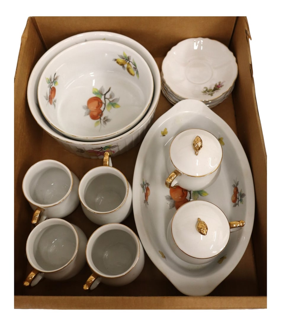 14pcs fruit decorated porcelain china: 14 pieces of fruit decorated porcelain china