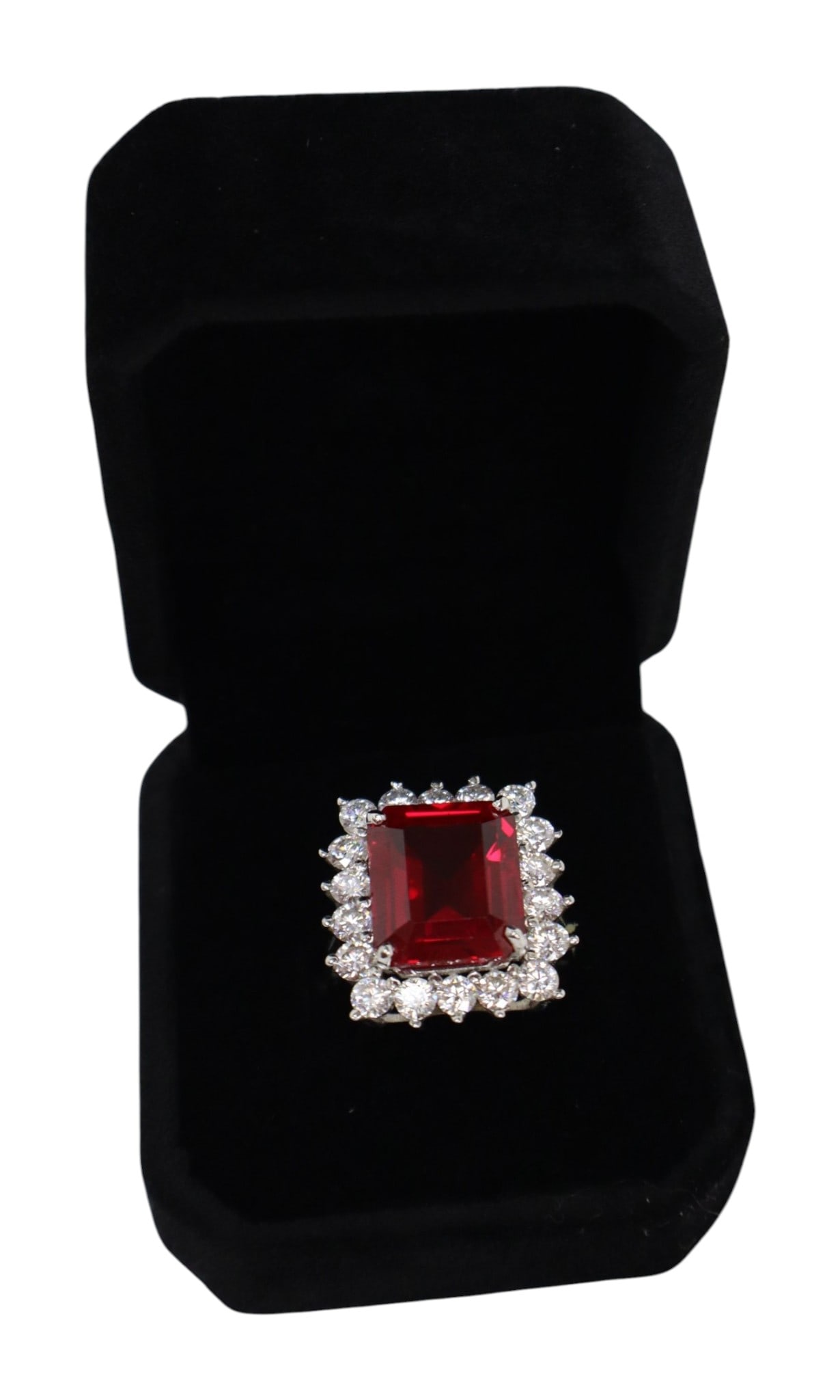 6.0ct ruby .80ct diamond ring in 14k white gold: 6.0ct ruby .80ct diamond ring in 14k white gold size 8