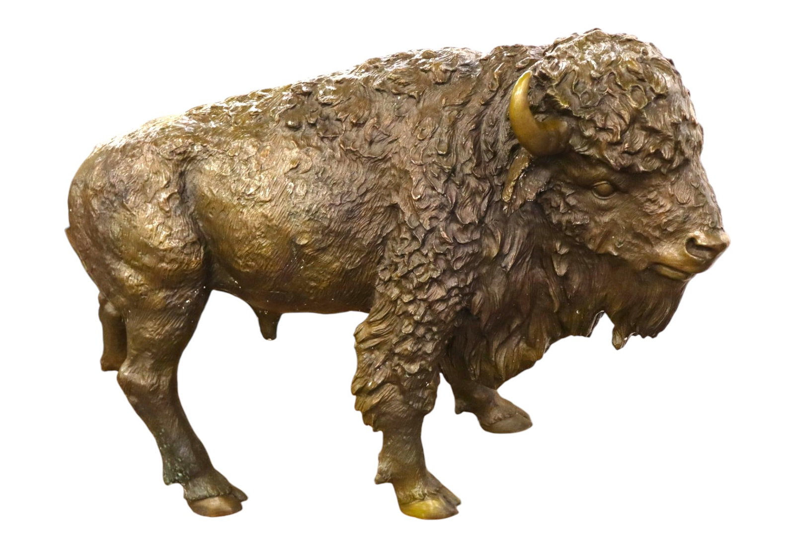 Large Western Bronze American Buffalo Bison Statue (1 of 12)