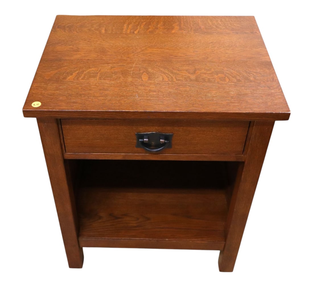 Stickley mission oak one drawer side table (1 of 8)