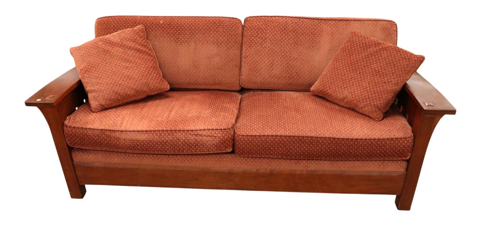 Stickley arts & crafts mission slatted cherry sofa (1 of 8)