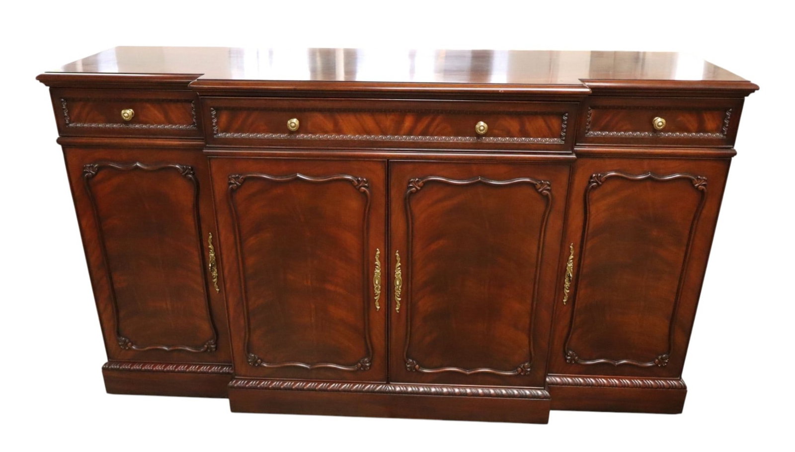 Henkel Harris burl mahogany 4 door 3 drawer buffet (1 of 11)