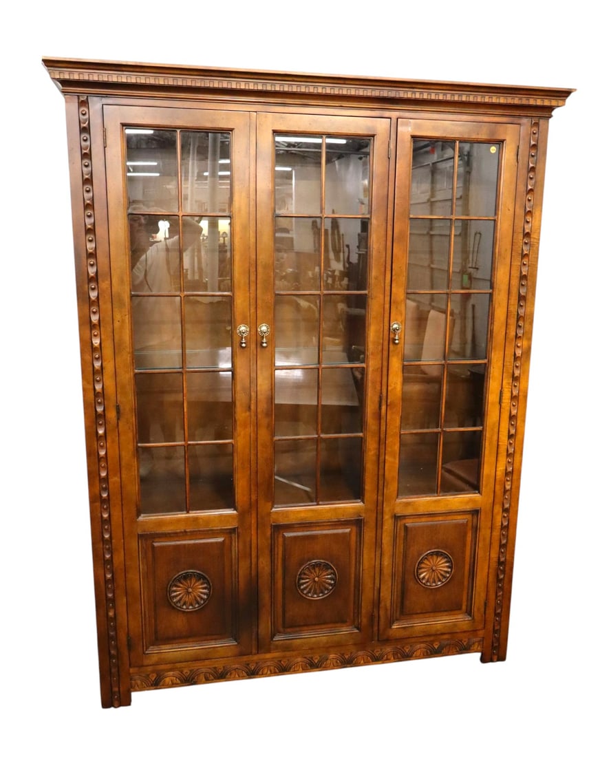 Vintage Baker Furniture 3-Door Maple China Cabinet (1 of 7)