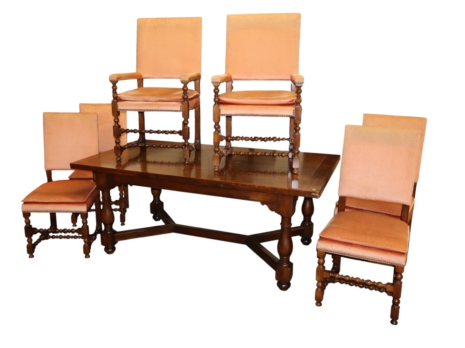 Baker Mixed Wood 7-Piece Refectory Dining Set (1 of 9)