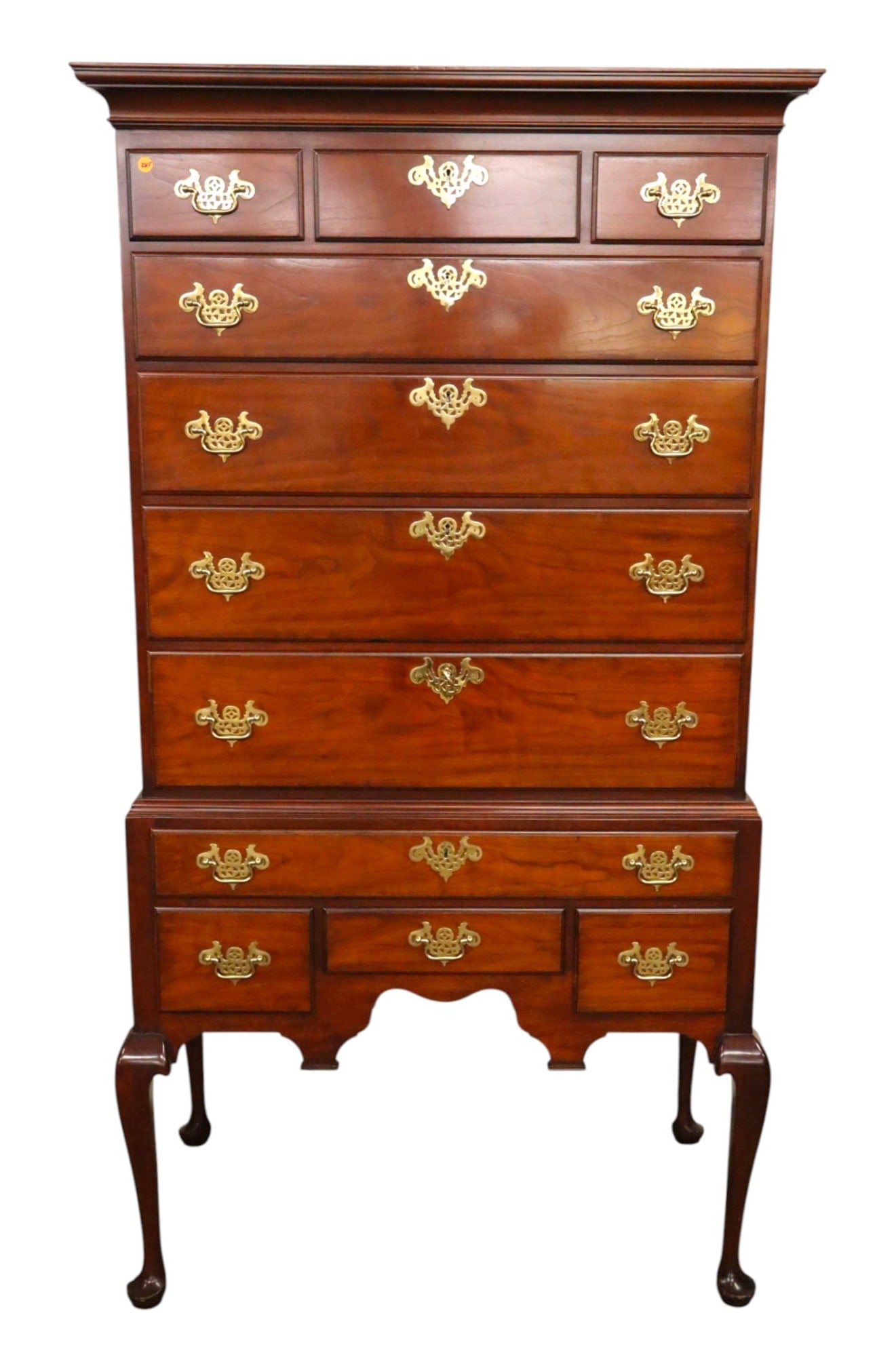 Kindel Cherry Queen Anne 11-Drawer Highboy (1 of 9)