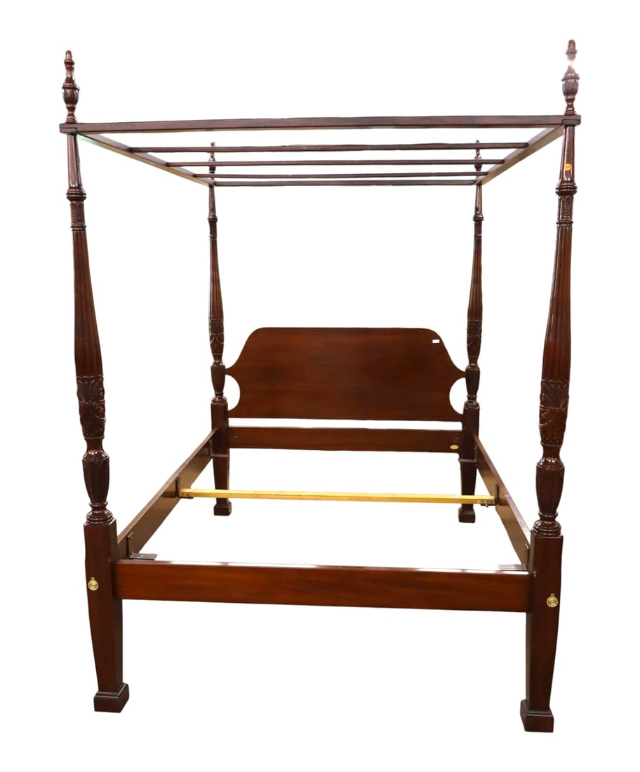 Councill Mahogany Queen Full Canopy Poster Bed (1 of 8)