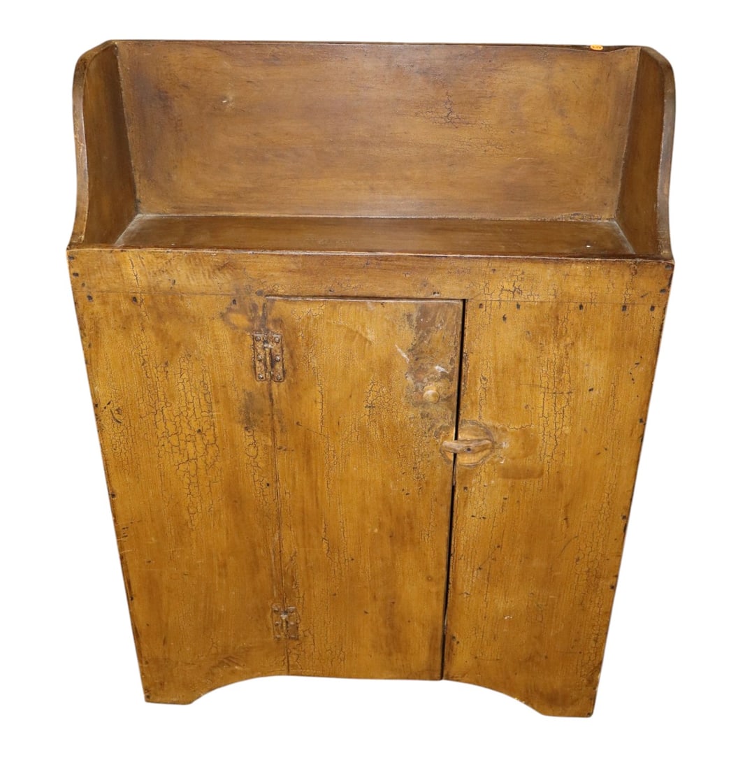 Antique Primitive Dry Sink Mustard Grain Paint (1 of 7)