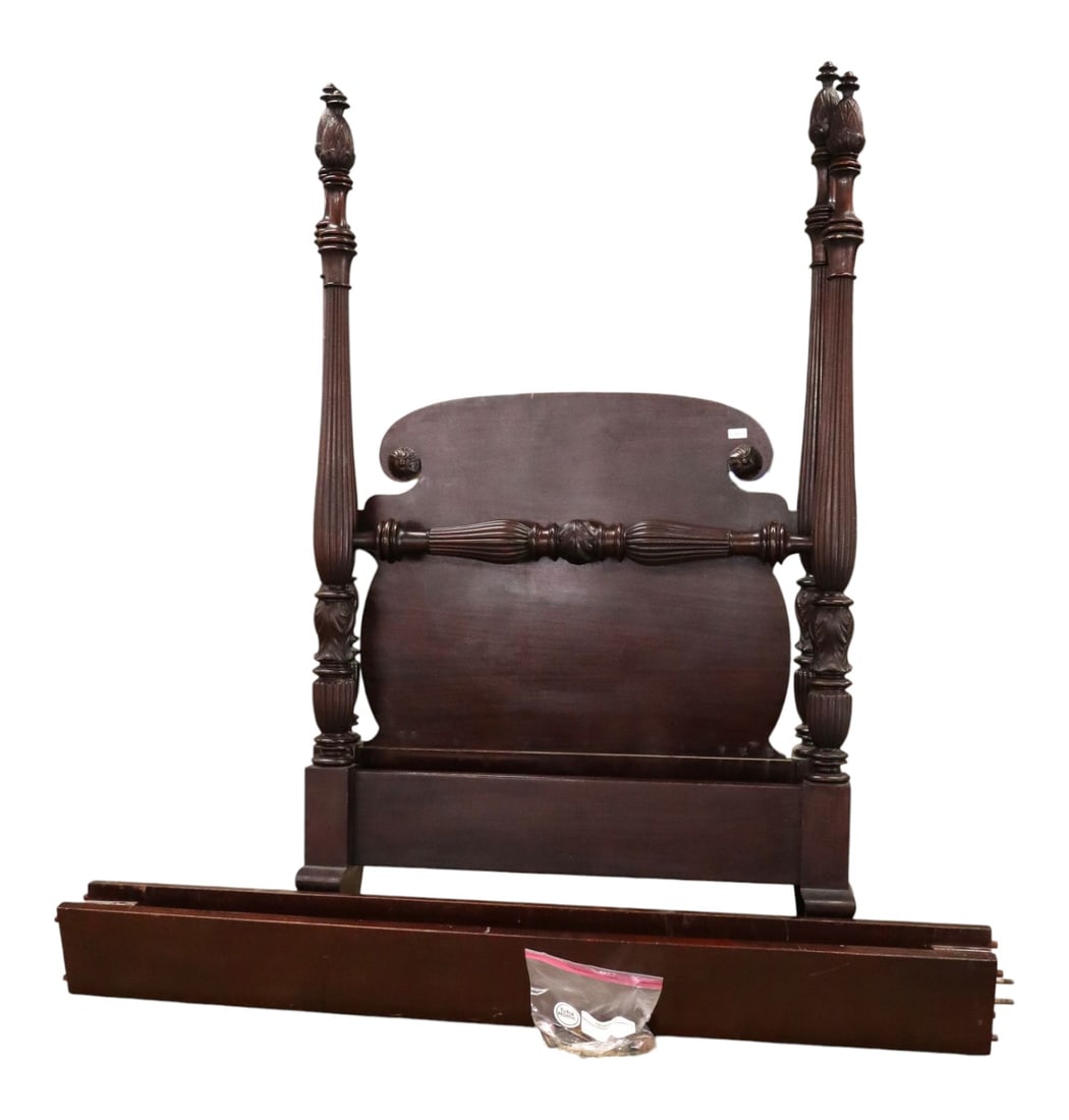 Widdicomb Burl Mahogany Twin 4-Poster Bed (1 of 4)