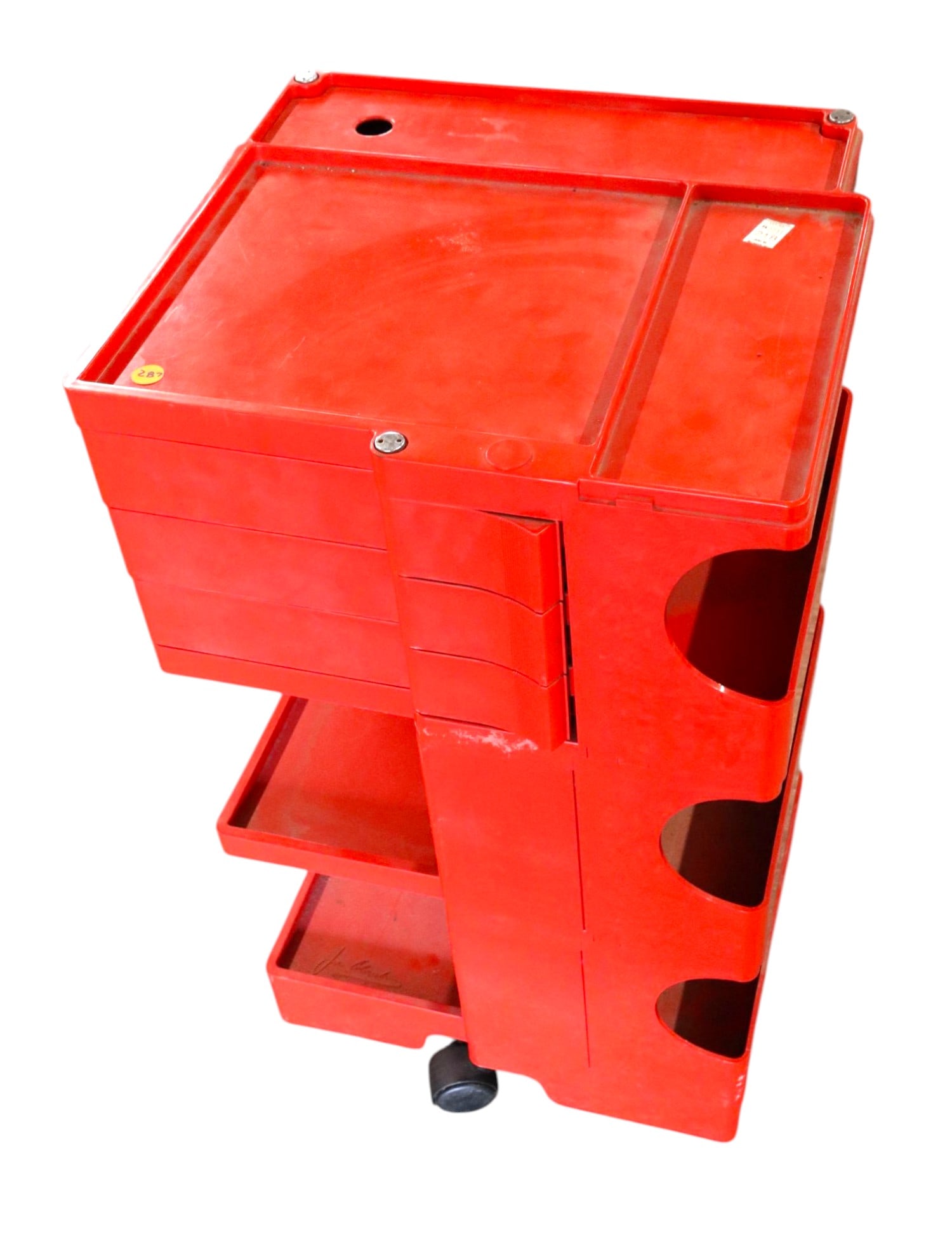 MCM Joe Colombo Red Plastic Boby Utility Cart (1 of 4)