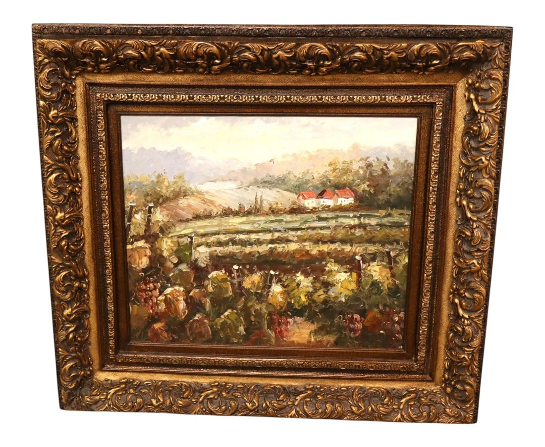 Tuscan Vineyard Oil Painting Impressionist Framed (1 of 6)