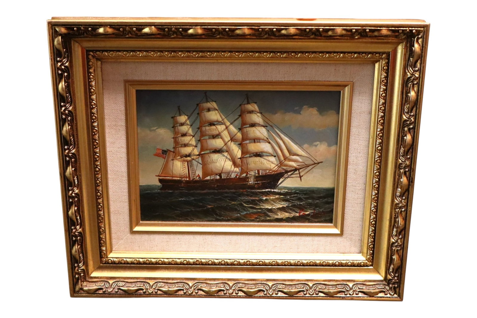 US Clipper Ship Giclee Oil Painting Art Framed (1 of 6)