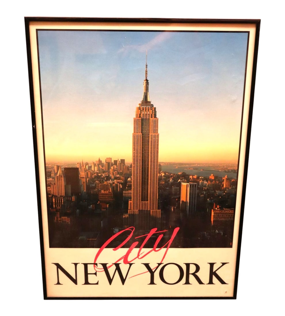 Vtg. New York Empire State Building Framed Poster (1 of 3)