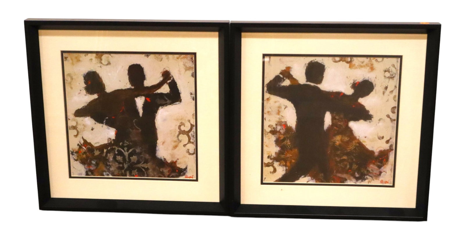 Pair Dupre Signed Ballroom Dancer Framed Prints (1 of 6)