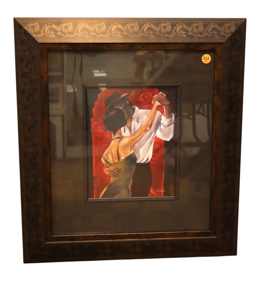 Trish Biddle Signed Spanish Heart Framed Art Print: Trish Biddle Signed Spanish Heart or Spanish Heat Framed Art Print, structurally sound and in good condition with no noticeable issues. Frame 20.5"h x 18.5"w