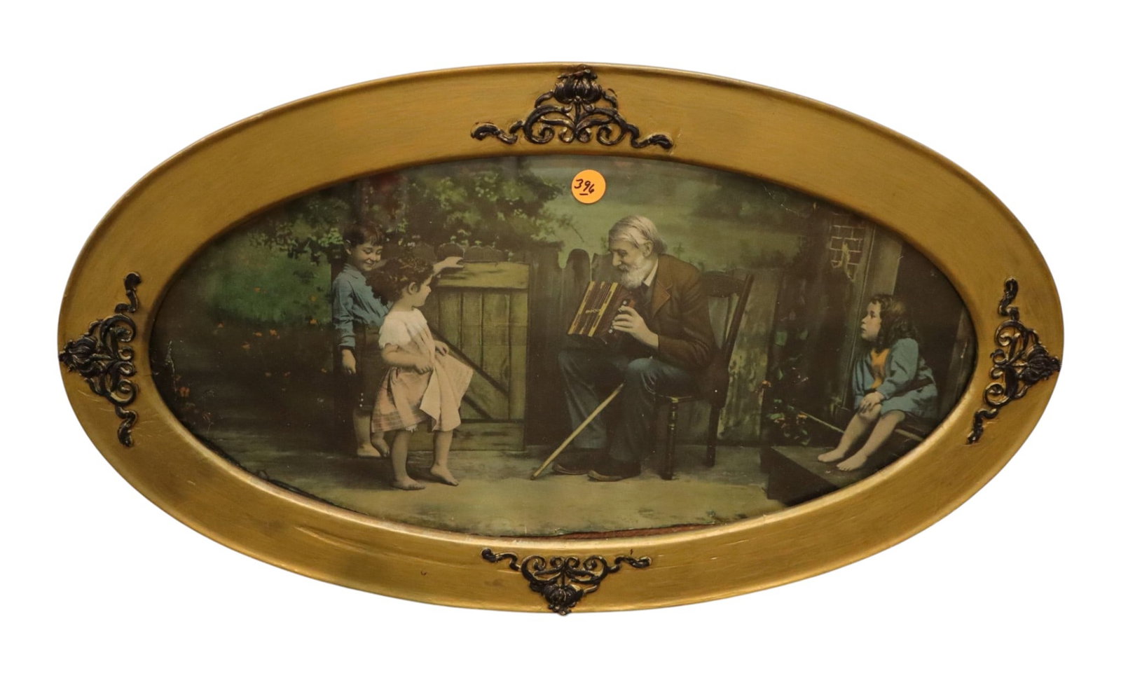 Antique oval Victorian print in frame (1 of 4)