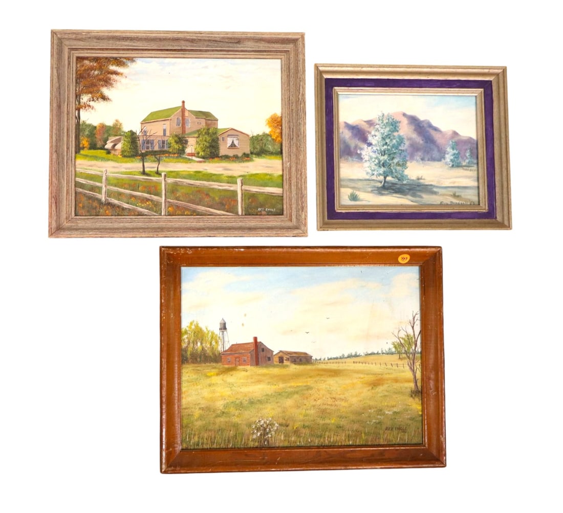 Lot 3 Vintage Red Engle Alva Burdsall Oil Paintings (1 of 6)
