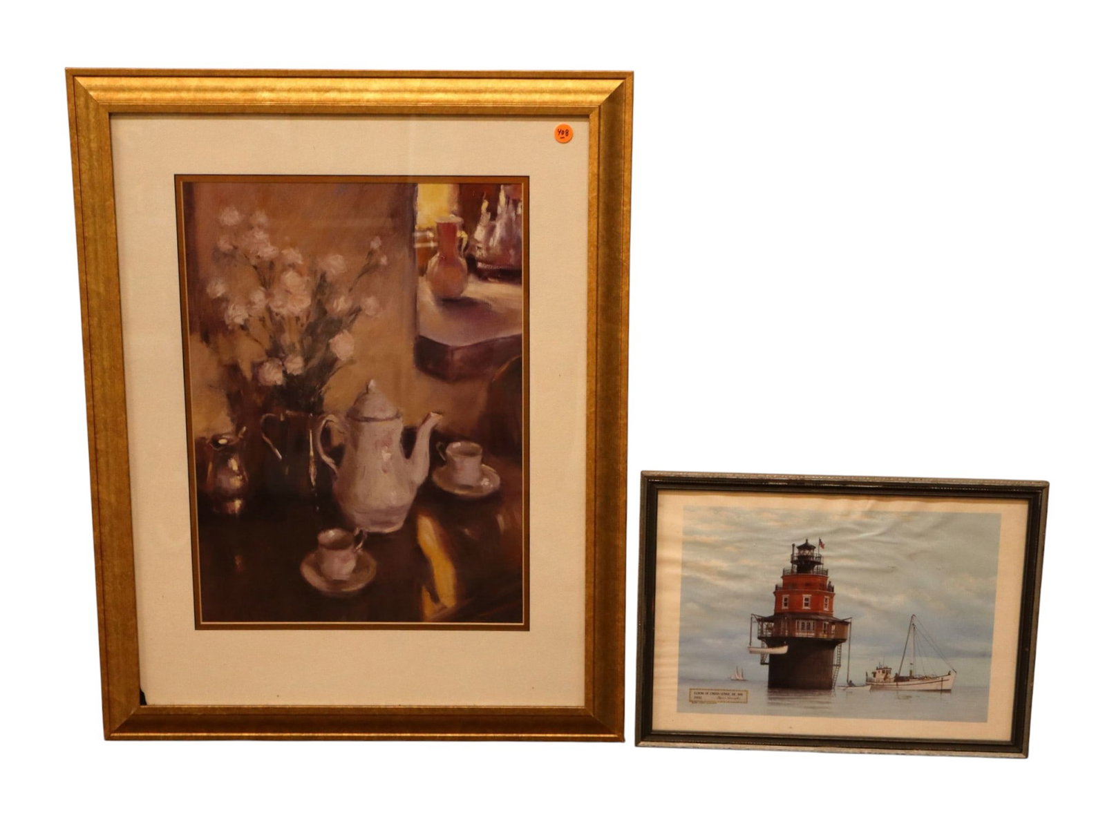 Lot 2 Still Life Teapot & Delaware Lighthouse Prints (1 of 5)