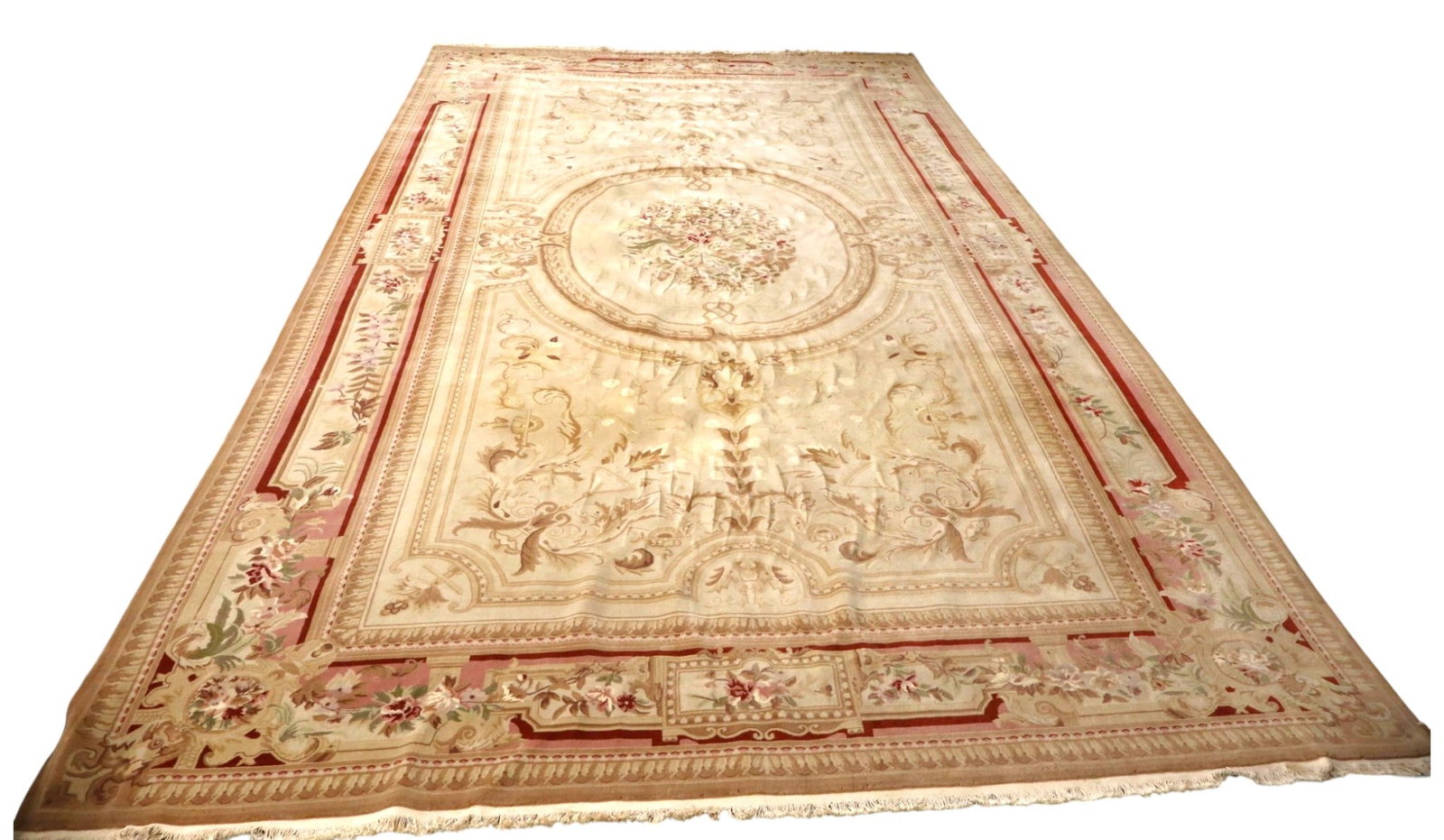 Hand Woven Chinese Aubusson Wool Rug 11.10x21.10 (1 of 9)