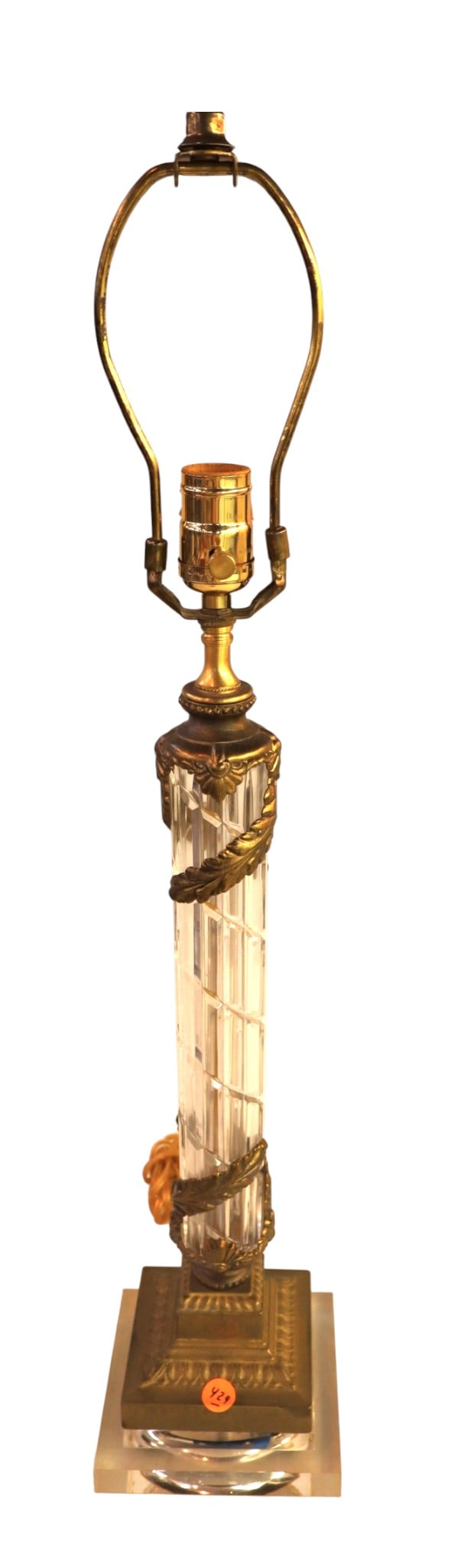 Vintage crystal metal wrapped table lamp (1 of 4)