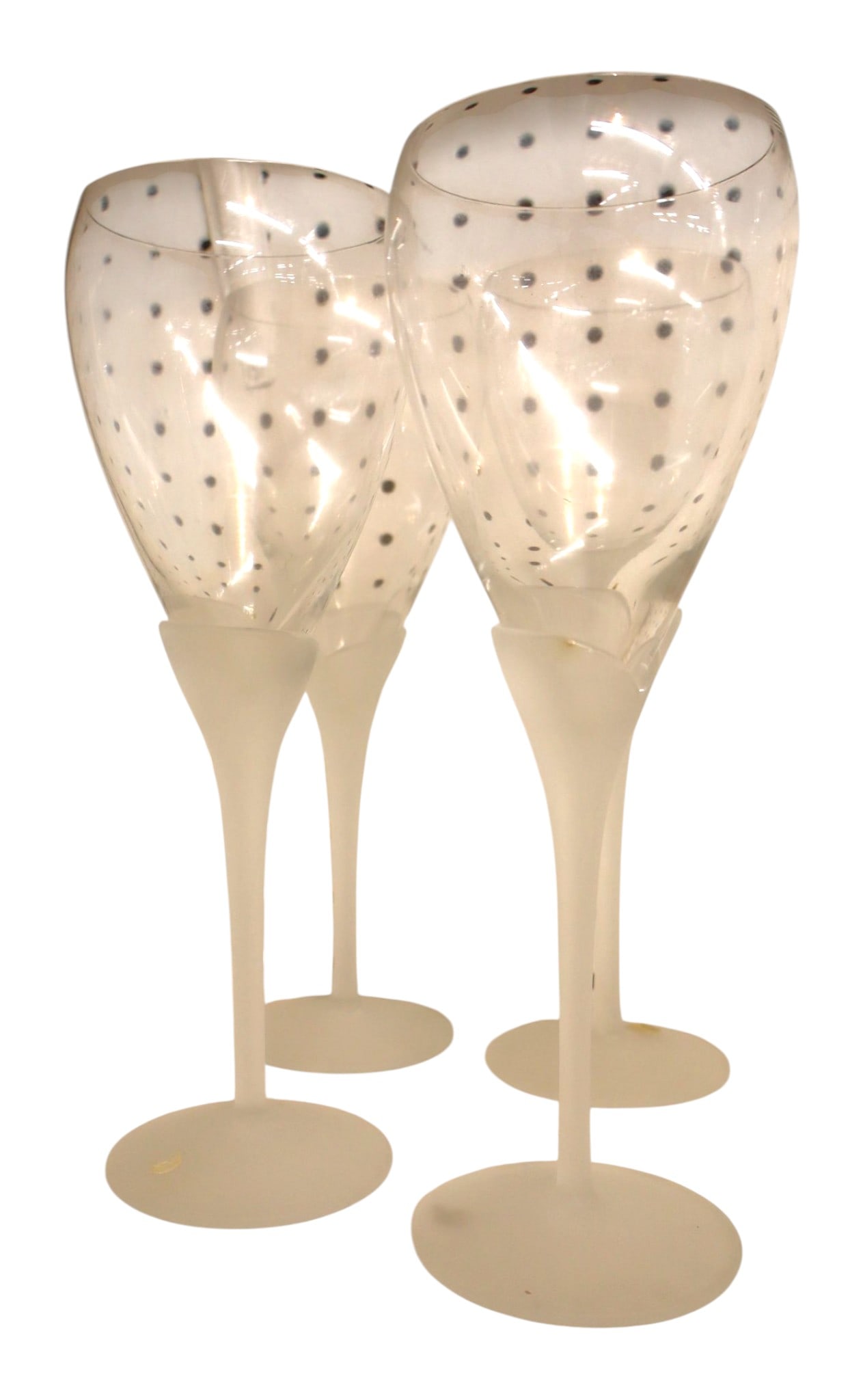 Set 4 Vintage Mikasa Sea Mist Clear Frost Glasses (1 of 3)