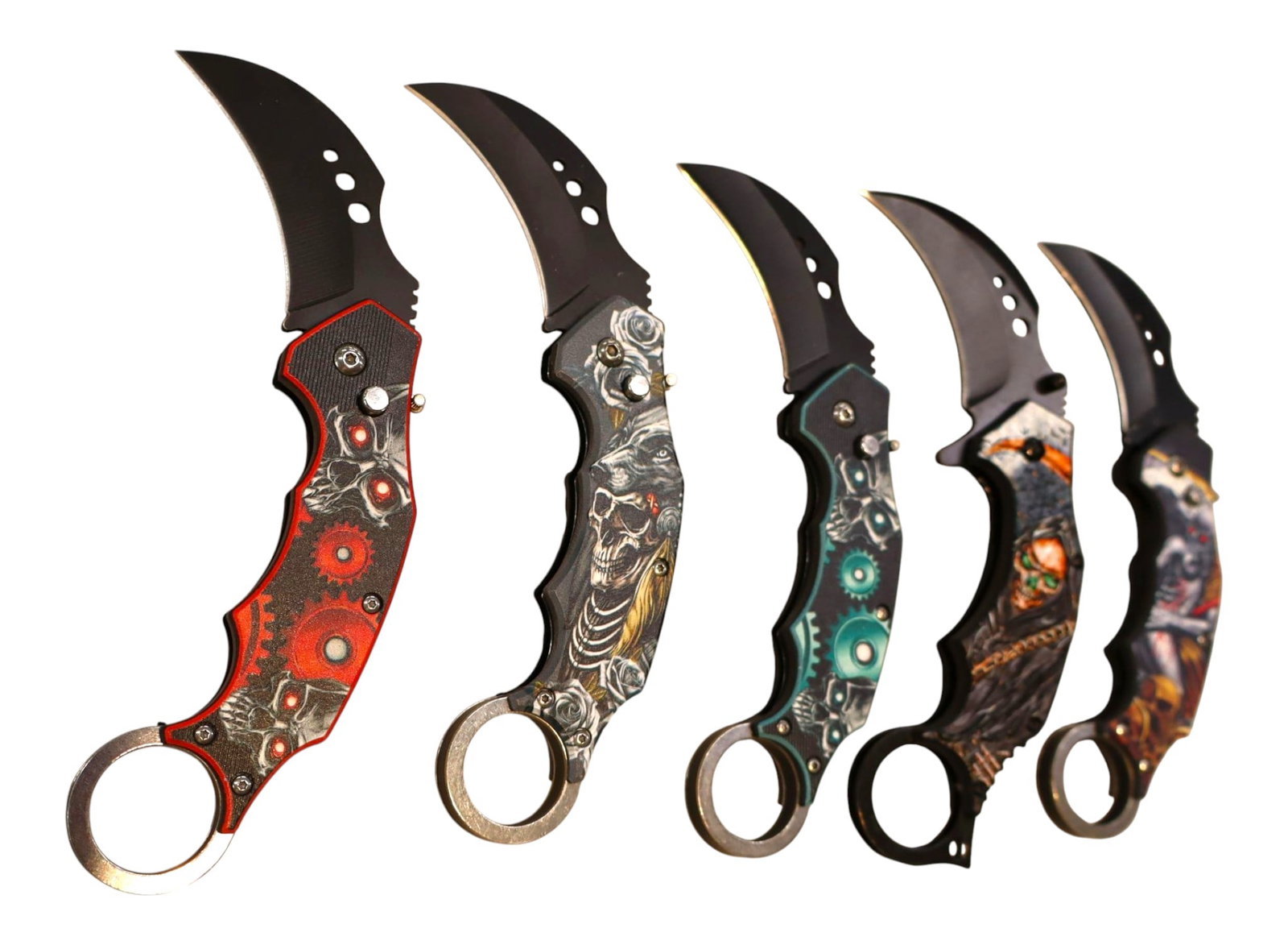 5 finger folding knives (1 of 2)