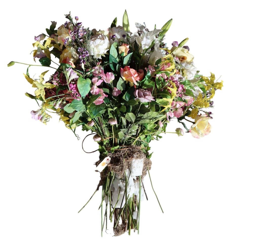 Large bouquet of quality large faux flowers. 40"h x 30"w (1 of 4)