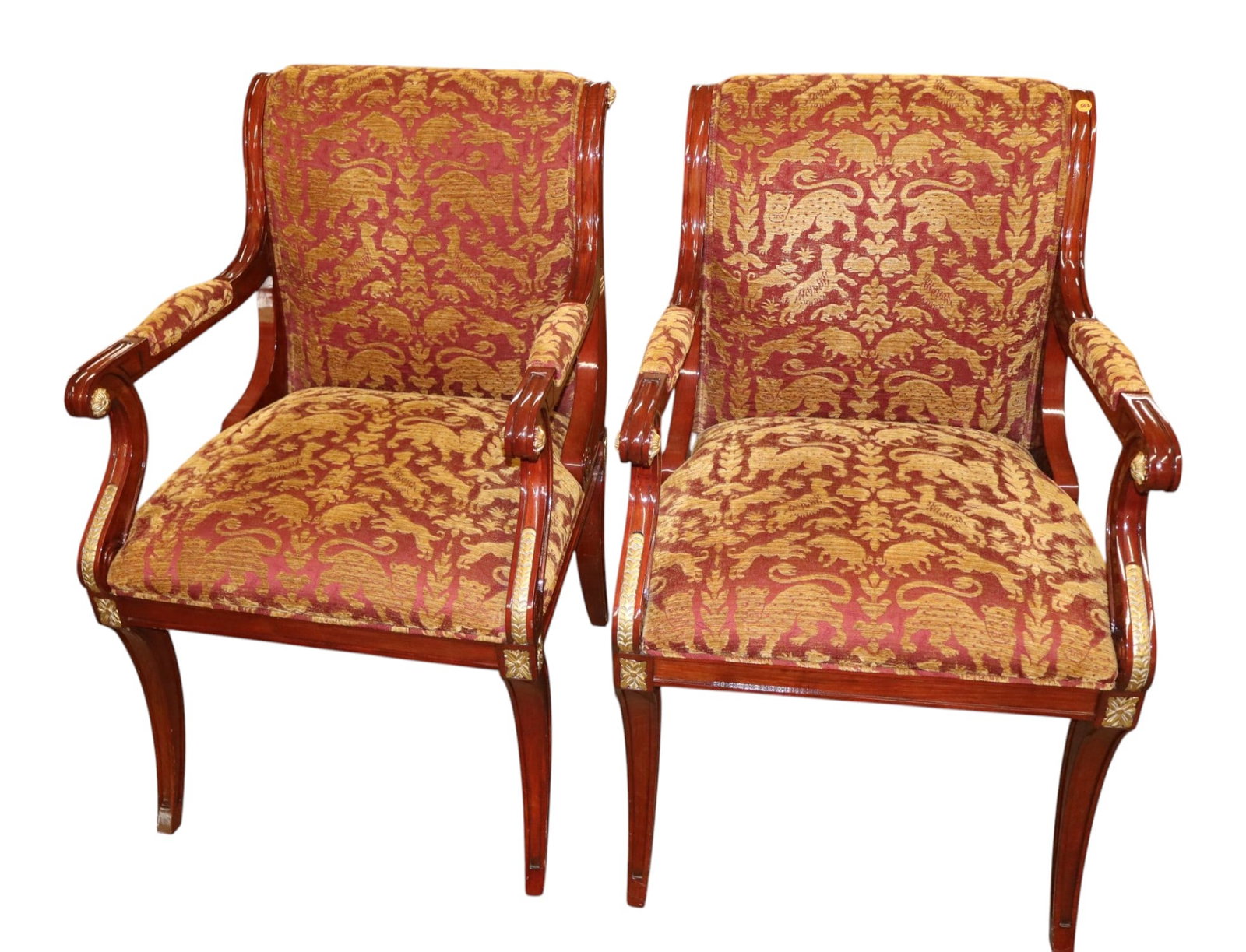 Quality PR IT sculptured mixed animal uph arm chairs (1 of 6)