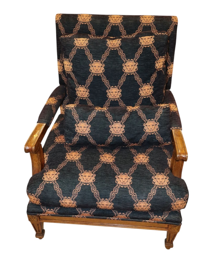 Versace style upholstered decorator arm chair (1 of 6)