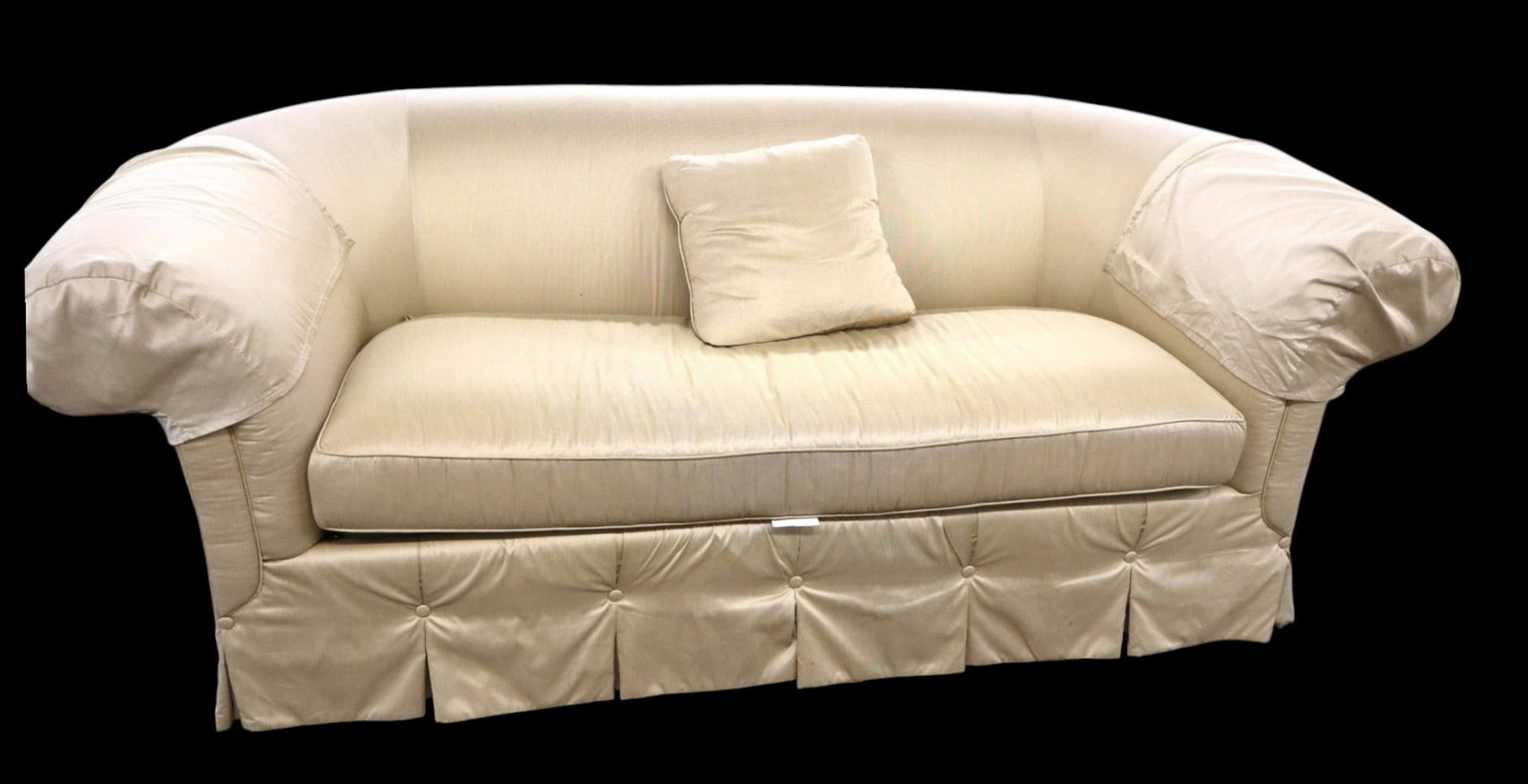 Custom made designer upholstered arch back sofa (1 of 5)