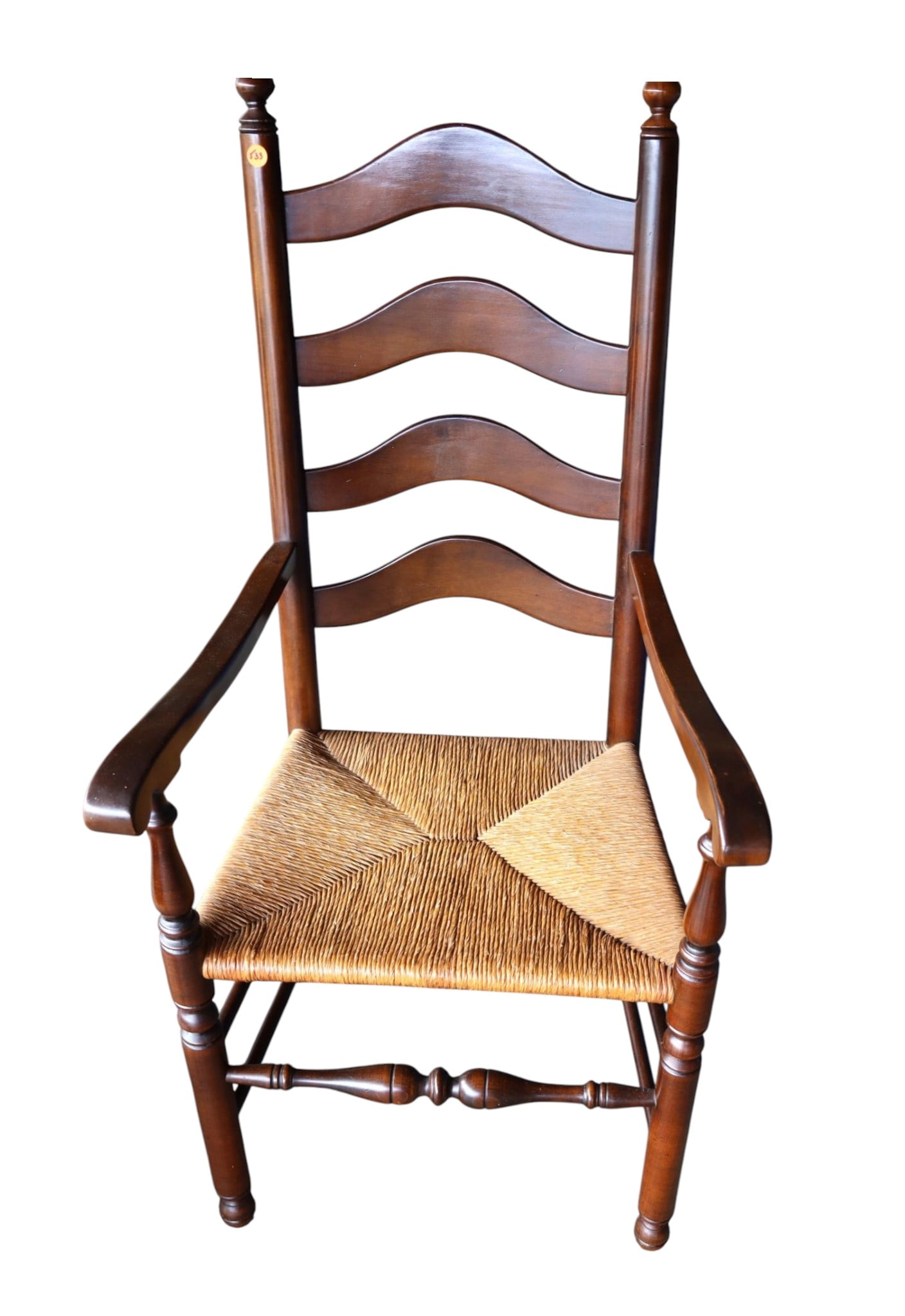 Vintage PA House ladder back rush bottom chair: Vintage Pennsylvania House ladder back rush bottom chair, original finish, structurally sound and in good condition. 45"h x 22"w x 21"d seat height 18"