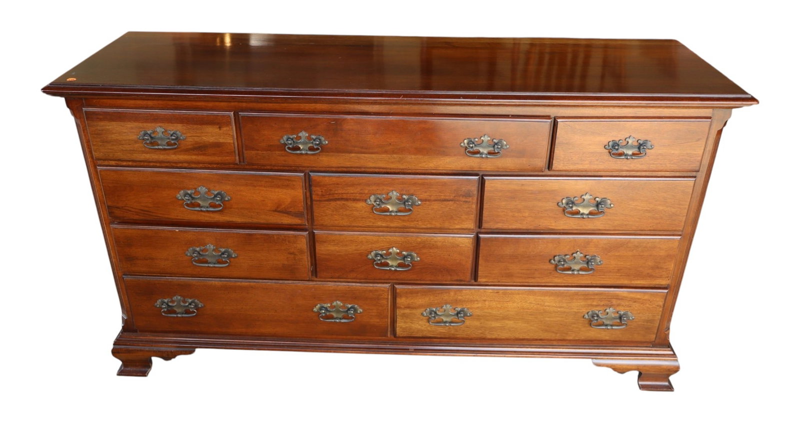 10 drawer cherry finish low chest (1 of 4)