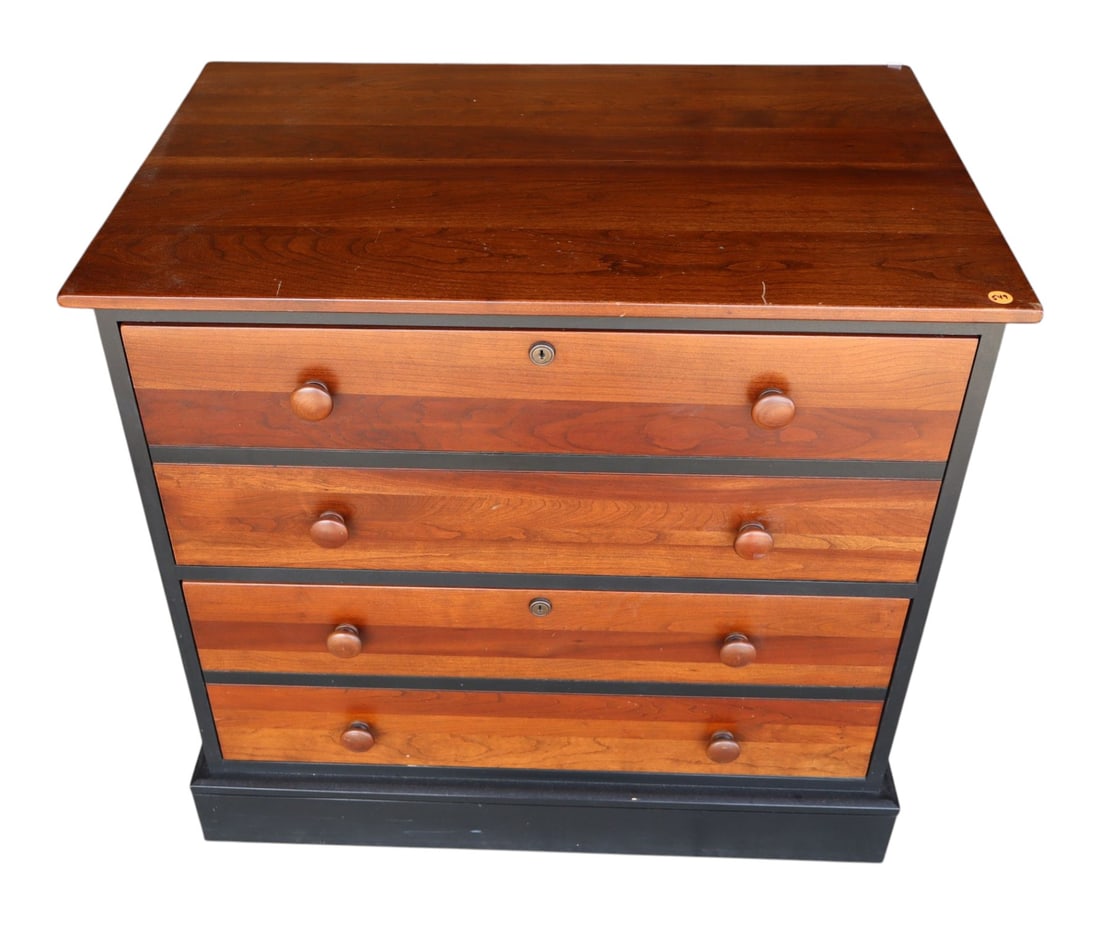 EA cherry black body 2 drawer file cabinet with keys (1 of 5)