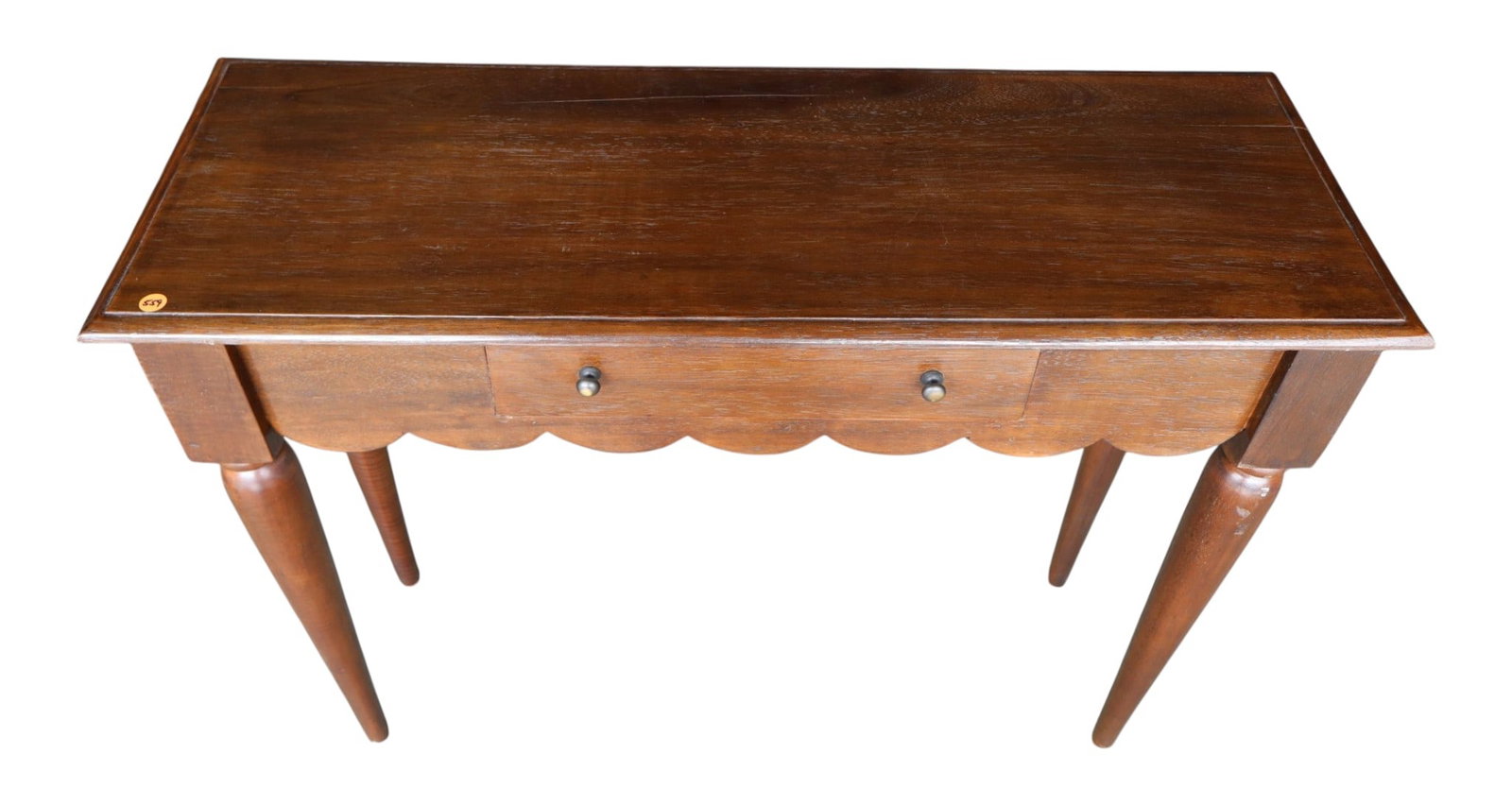 Vintage walnut finish 1 drawer country console (1 of 4)