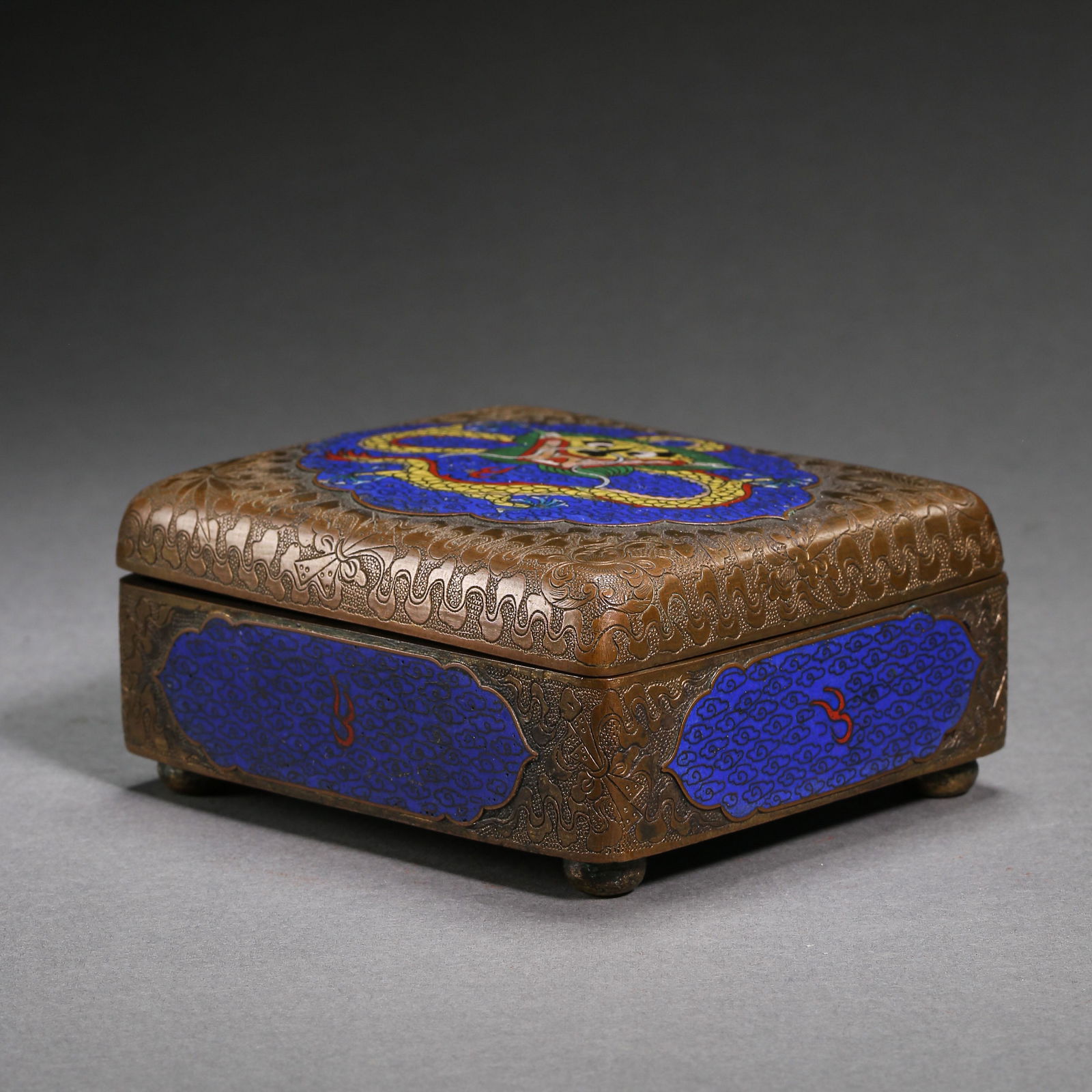 QING DYNASTY, CHINESE BRONZE SQUARE BOX (1 of 9)