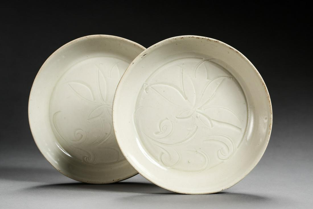 NORTHERN SONG DYNASTY, A PAIR OF CHINESE DING KILN (1 of 7)