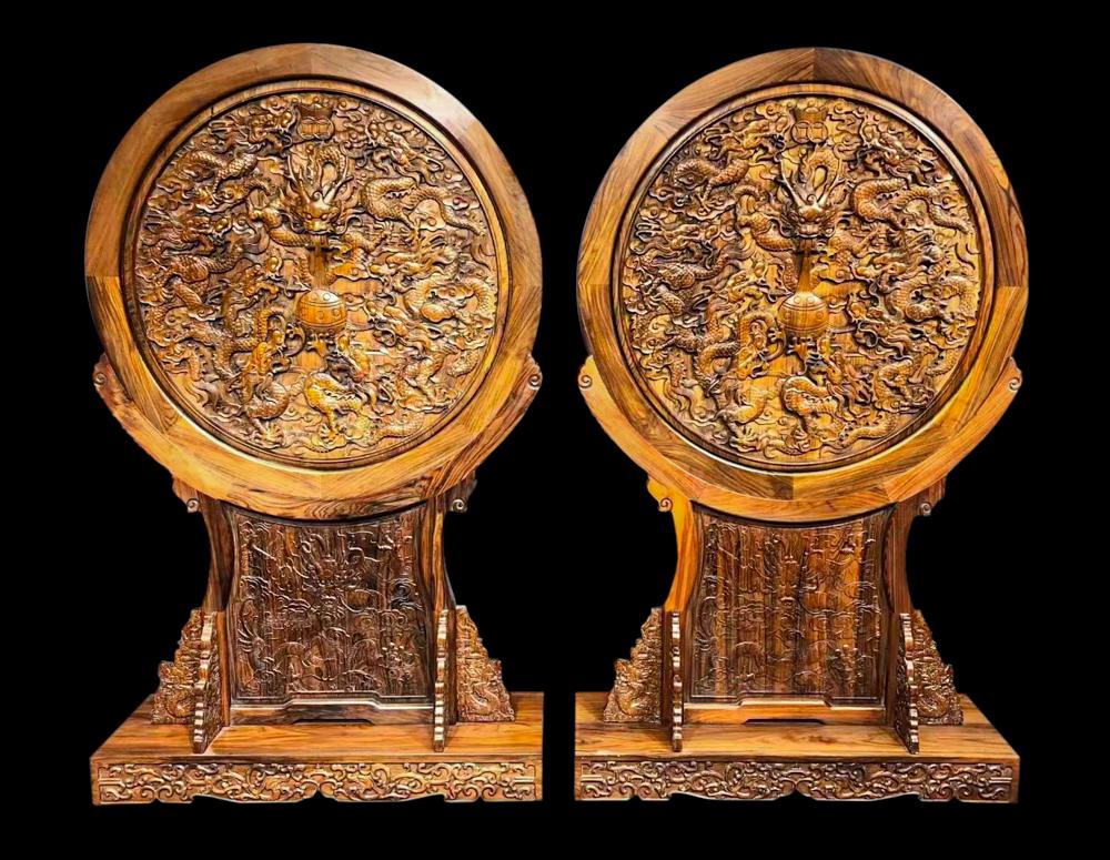 PAIR OF CHINESE HUANGHUA PEAR SCREEN, MING DYNASTY (1 of 10)